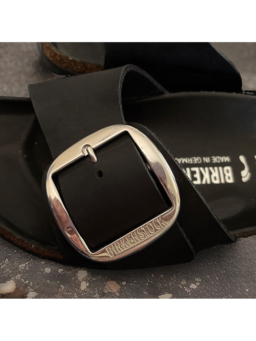 Birkenstock Madrid Big Buckle Black, Oiled Leather Sandals EU39 /US 8+ Narrow - Picture 2 of 6